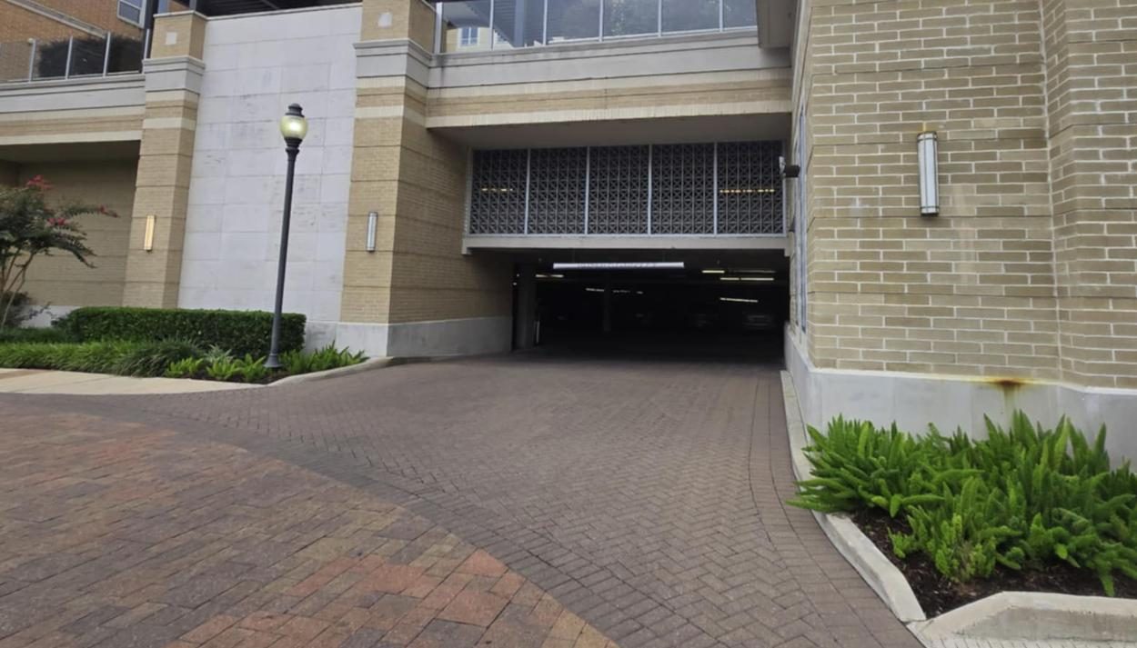 The garage entrance just past the circle drive